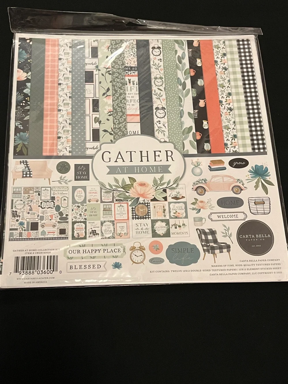 Flora Fauna and Gingham Scrapbooking Lot